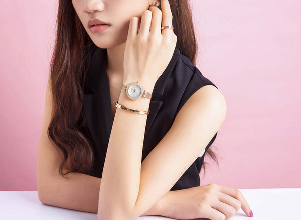 Julius Star JS-041B 韩国女士时尚手表（玫瑰金）