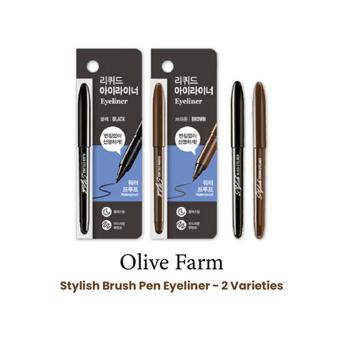 [Korea Daiso Cosmetic] Olive Farm Stylish Brush Pen Eyeliner - 2 Varieties
