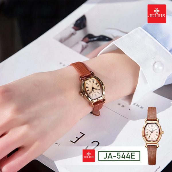 Julius JA-544E 韩国女士时尚手表（棕色）