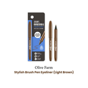 [Korea Daiso Cosmetic] Olive Farm Stylish Brush Pen Eyeliner (Light Brown)