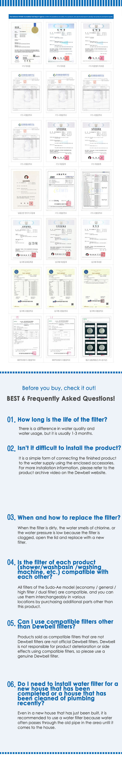 [Dewbell] F15 Water Refill Filter / SUDO-AE LINE UP / Product from Korea