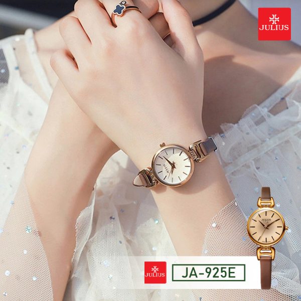 Julius JA-925E 韩国女士时尚手表（棕色）