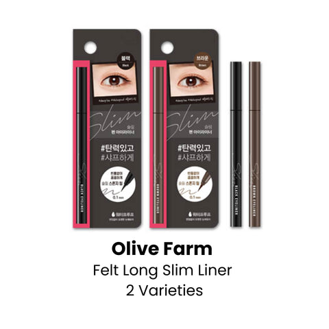 [Korea Daiso Cosmetic] Olive Farm Felt Long Slim Liner - 2 Varieties