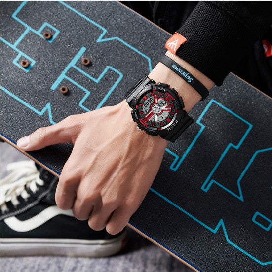 Julius JA-1299E 韩国男士时尚手表（黑红）