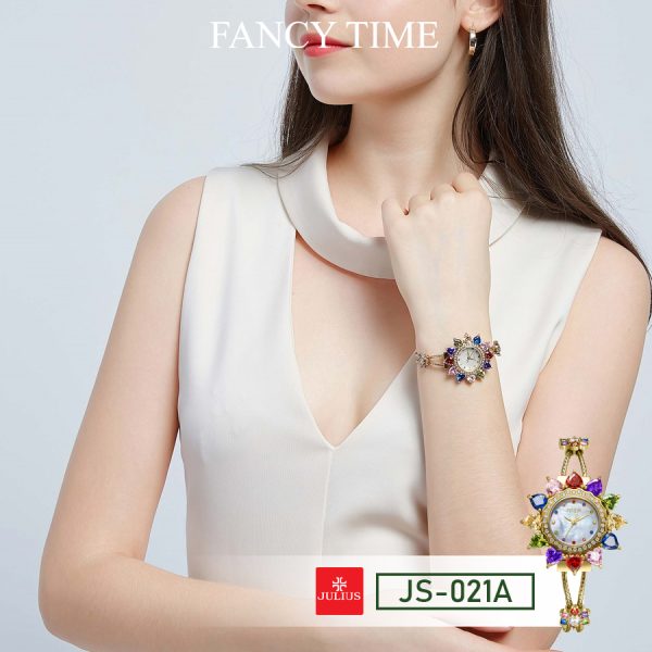 Julius Star JS-021A 韩国女士时尚手表（金色）