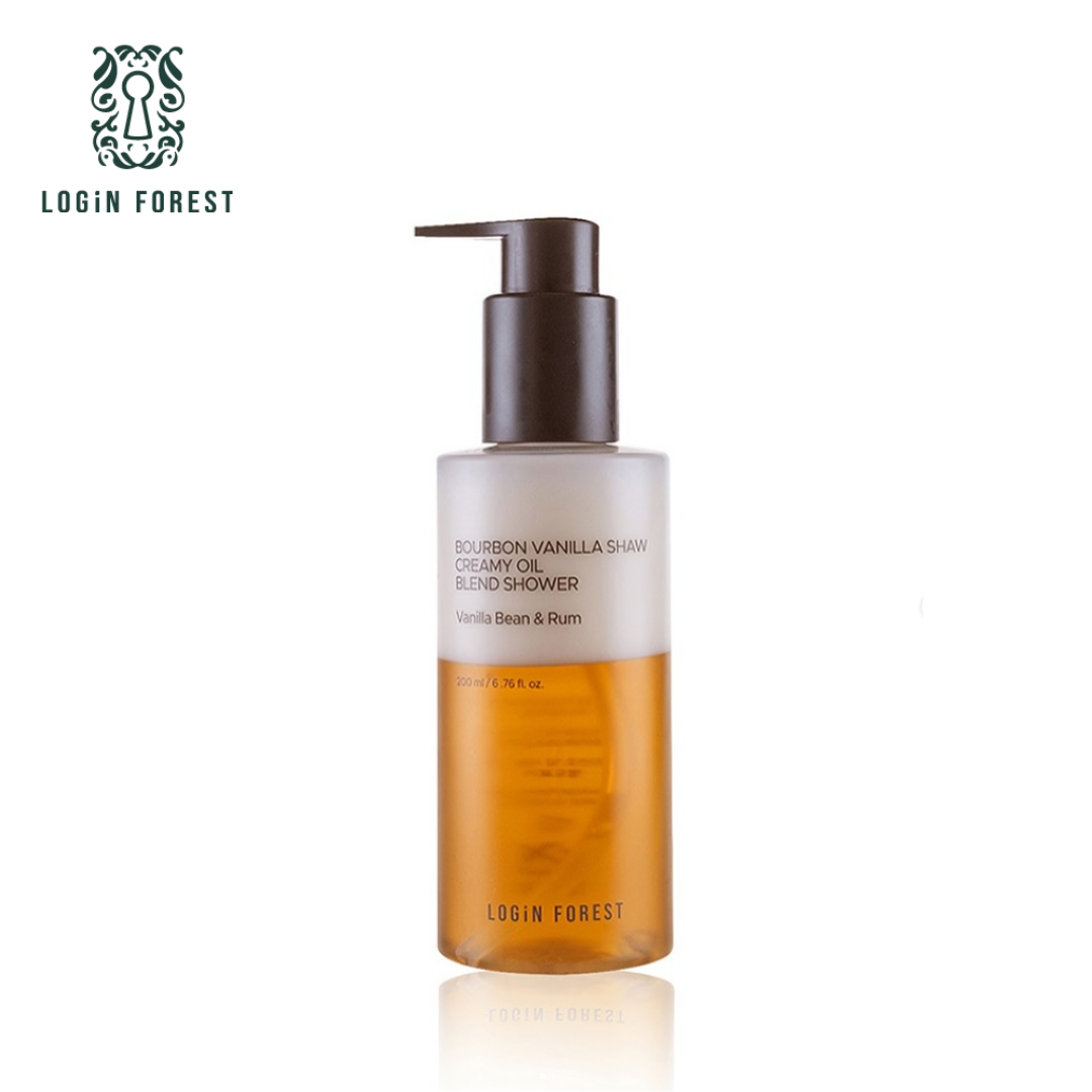 LOGiN FOREST Bourbon Vanilla Shaw Creamy Oil Blend Shower 200ml (Premium Perfume Body Cleanser - Vanilla Scent)