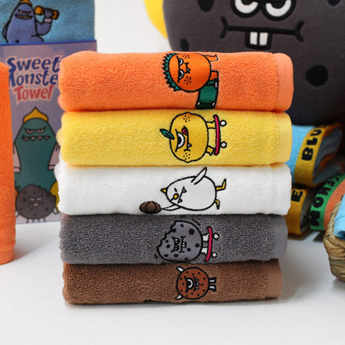 Sweet Monster Basic Color Towel Set (6pcs/set)